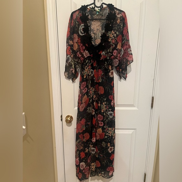 🌻🌺Farm Rio Laina Maxi Sheer Dress with Slip & 🎁👗 - Picture 6 of 16